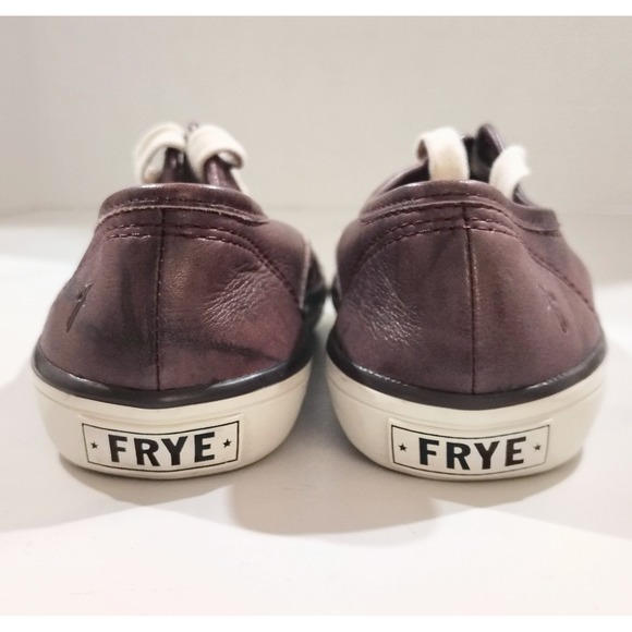 Frye Leather Sneakers Betty Low Lace Shoe Women'sSize 7.5 Brown Casual - Picture 4 of 11